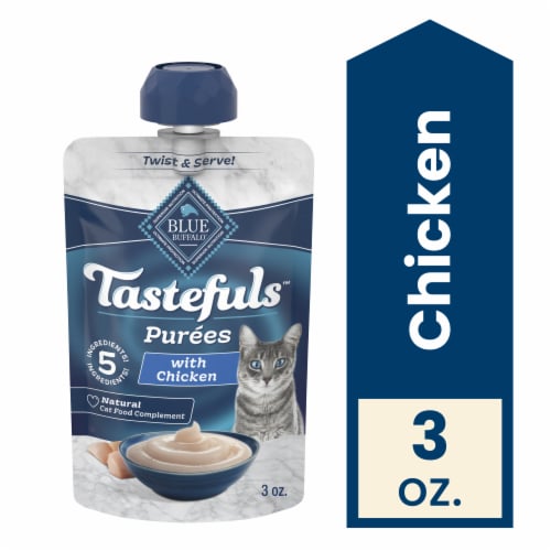 Blue Buffalo Tastefuls Natural Adult Purees Pouch Wet Cat Food Chicken