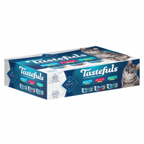 Blue Buffalo Tastefuls Natural Tuna Chicken and Fish & Shrimp Flaked Wet Cat Food Variety Pack