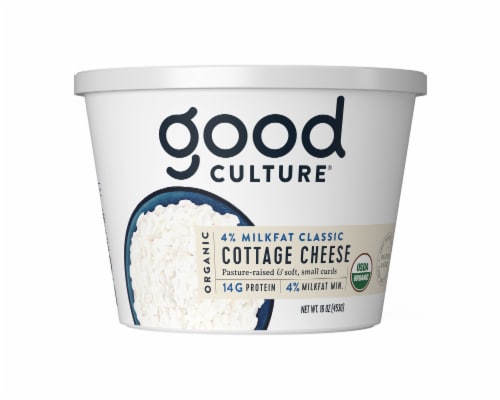 Good Culture Organic Cottage Cheese, 4% Whole Milk Classic, 16 oz.