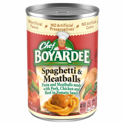 Chef Boyardee Spaghetti and Meatballs in Tomato Sauce, Ready-to-Eat Meal, 14.5 oz Can