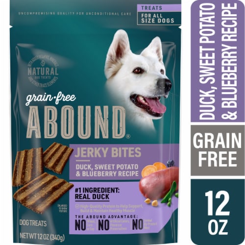 Abound® Grain Free All Size Dogs Jerky Bites Dog Treats Duck Sweet Potato & Blueberry