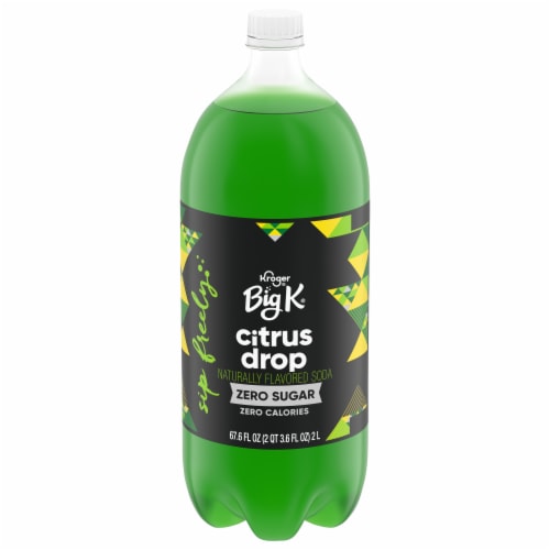 Big K® Citrus Drop Zero Sugar Zero Calorie Soda Bottle