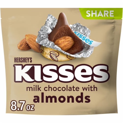 HERSHEY'S KISSES Milk Chocolate with Almonds Candy Share Pack