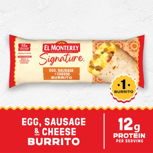 El Monterey® Signature Egg Sausage Cheese Frozen Breakfast Burrito