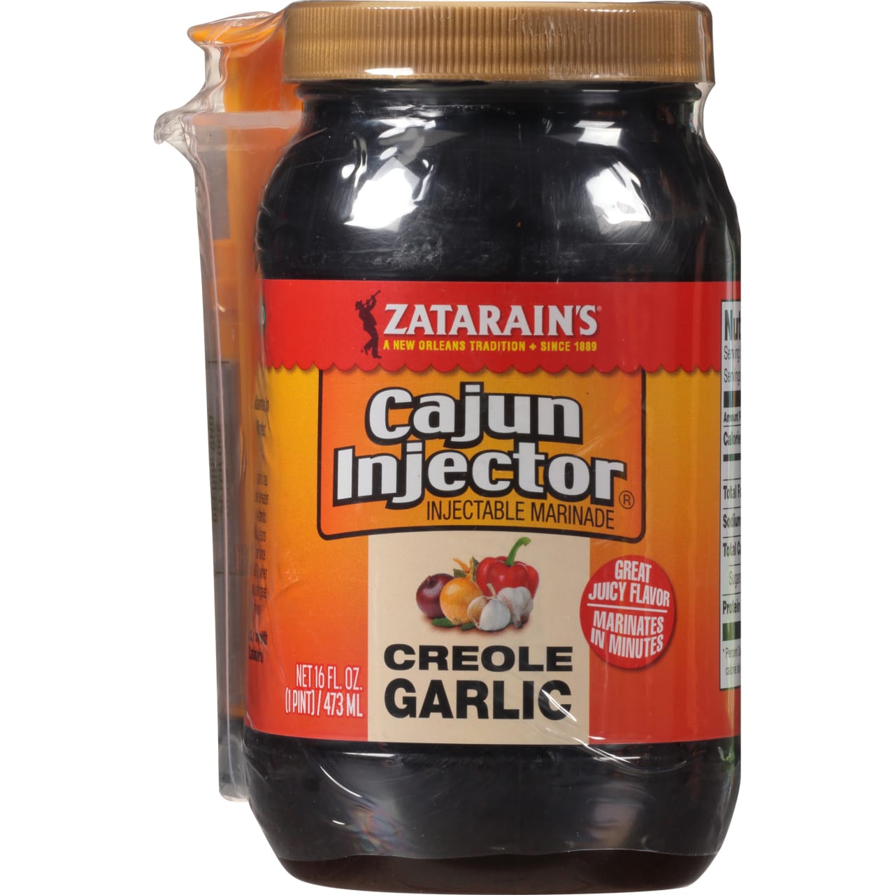 Zatarain's Cajun Injectors Creole Garlic Injectable Marinade with Injector, 16 oz
