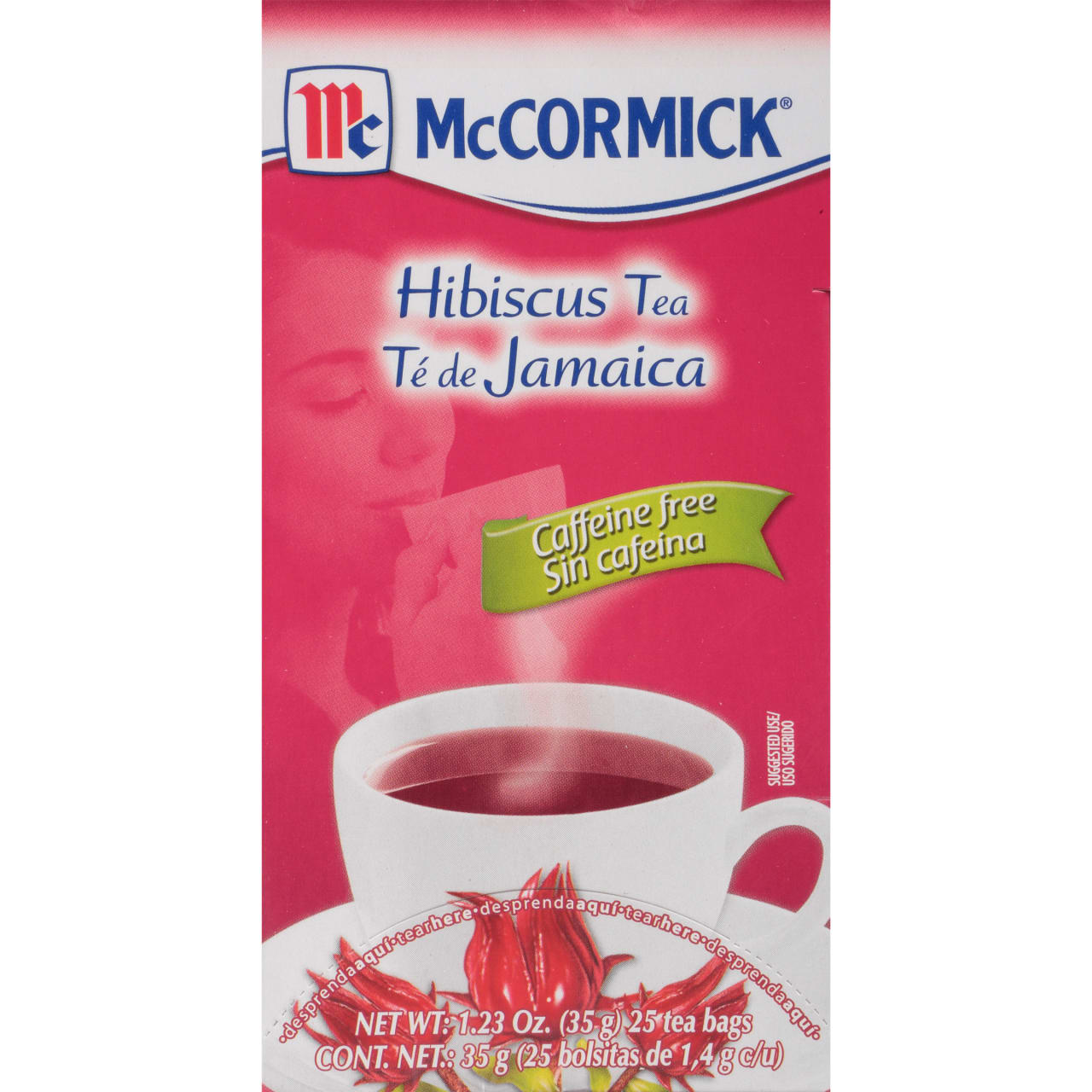 McCormick Caffeine Free Hibiscus Tea 25 Count Box, 1.23 oz