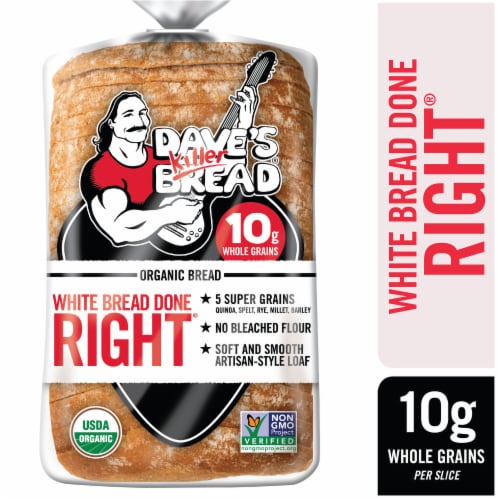 Dave's Killer Bread White Bread Done Right, Artisan-Style Organic White Bread, 24 oz Loaf