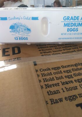 Lindsey's Gold Grade A Medium White Eggs 1dz