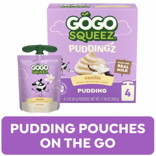 GoGo squeeZ PuddingZ On-the-Go Vanilla Pudding Snack Pouches