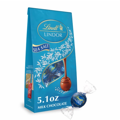 Lindt LINDOR Sea Salt Milk Chocolate Candy Truffles Bag