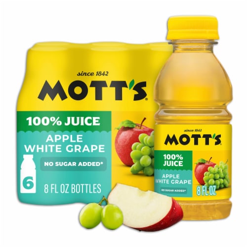Mott's No Sugar Added 100% Apple White Grape Juice Bottles