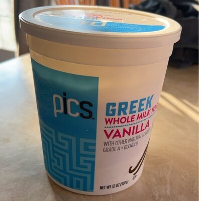 PICS Greek Whole Milk Vanilla Yogurt