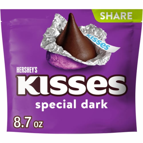 HERSHEY'S KISSES SPECIAL DARK Mildly Sweet Chocolate Candy Share Pack
