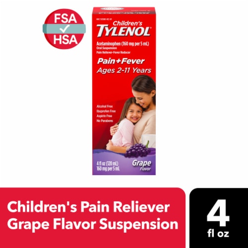 Children's Tylenol Pain + Fever Relief Cold Medicine Grape