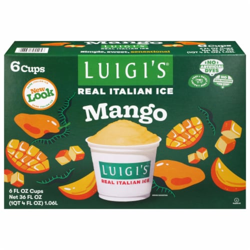 Luigi's Mango Italian Ice 6 - 6 fl oz Cups