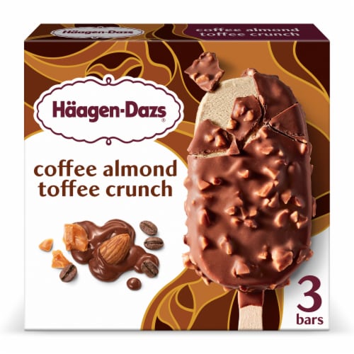 Haagen Dazs Coffee Almond Toffee Crunch Ice Cream Bars, 3 Count