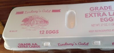 Lindsey's Gold Grade AA Extra Large White Eggs 1dz