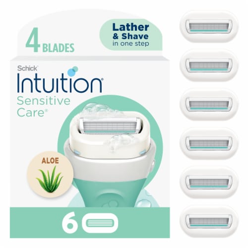 Schick Intuition Sensitive Care 4-Blade Razor Refills for Women with Natural Aloe