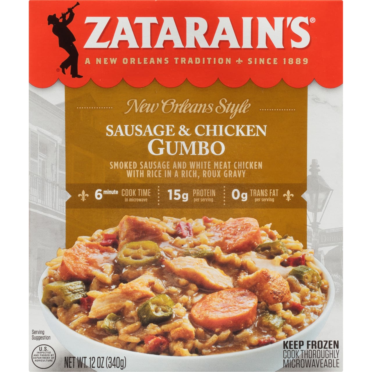 Zatarain's Frozen Sausage And Chicken Gumbo, 12 oz