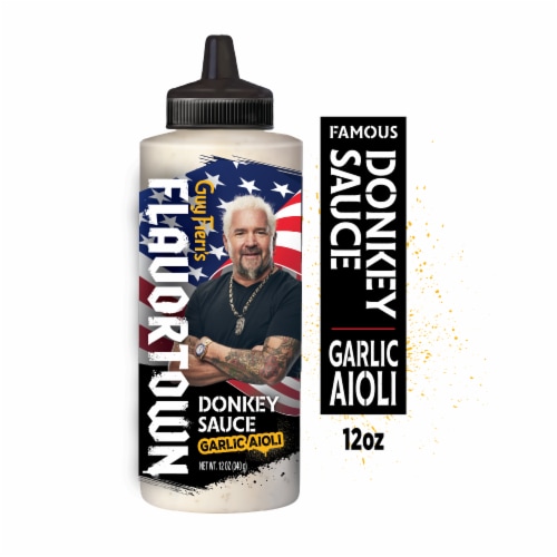 Guy Fieri Flavortown Famous Donkey Sauce, Restaurant-Style Garlic Aioli for Burgers and Fries, 12 oz