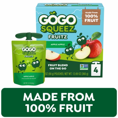 GoGo squeeZ No Sugar Added Apple Applesauce & Fruit Puree Pouches