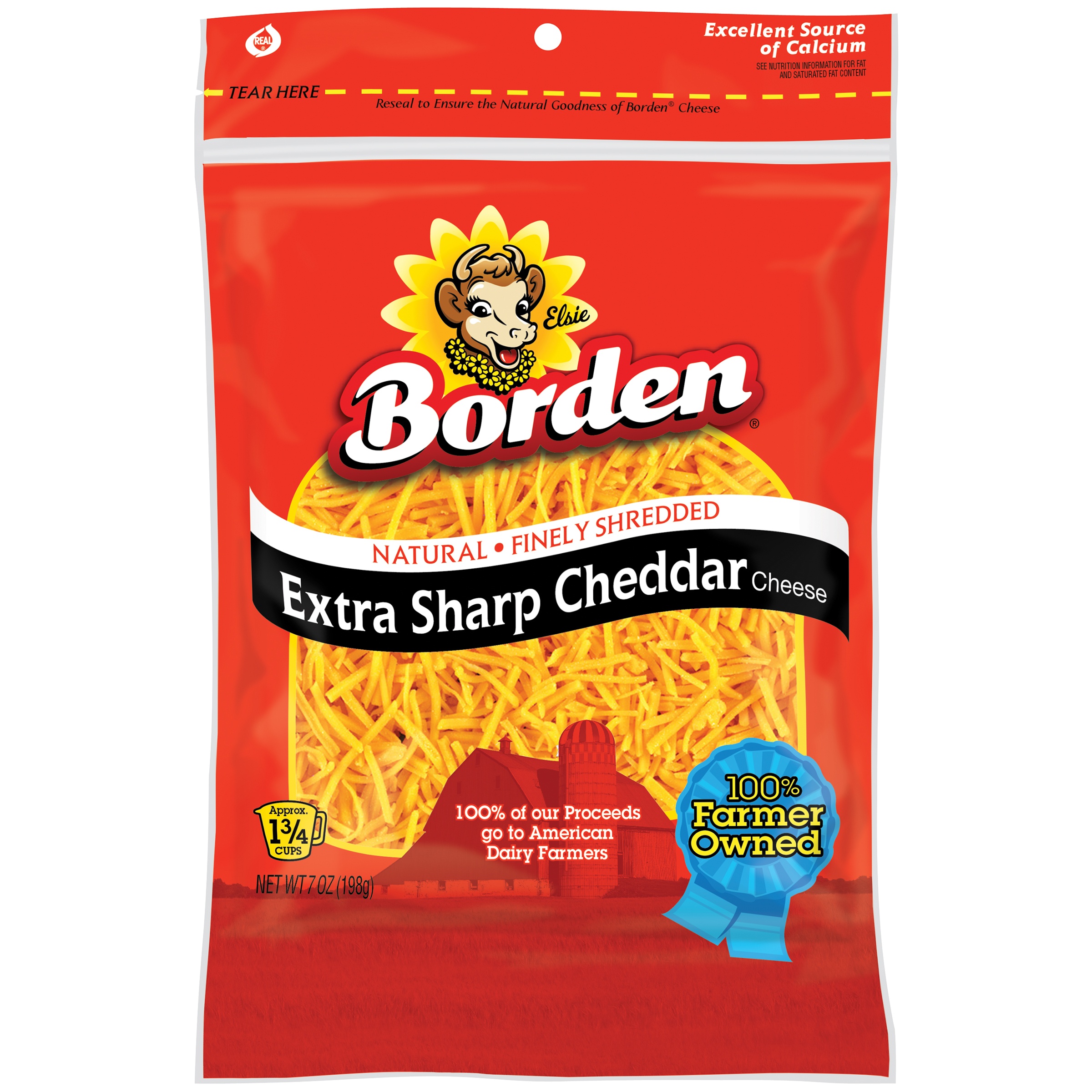 BORDEN SHARP CHEDDAR SHRED 8 OZ