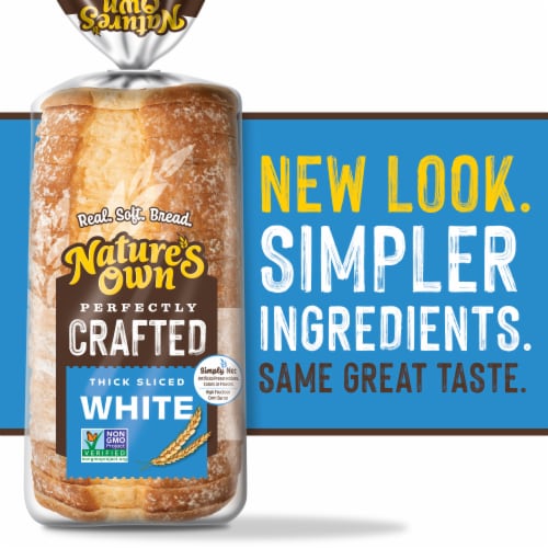 Nature's Own Perfectly Crafted White Bread, Thick Sliced Non-GMO Sandwich Bread, 22 oz Loaf