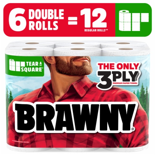 Brawny® Tear-A-Square® 3 Ply Paper Towel Double Rolls