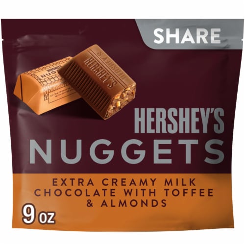 HERSHEY'S NUGGETS Milk Chocolate Toffee and Almonds Candy Share Pack