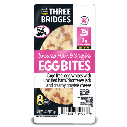 Three Bridges™ Uncured Ham & Gruyere Egg White Bites