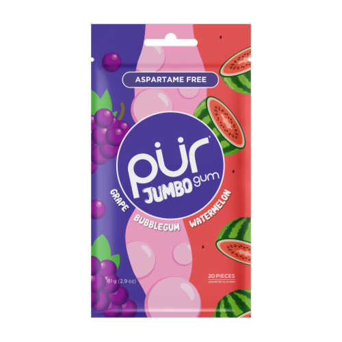 PUR® Grape Bubblegum & Watermelon Jumbo Gum