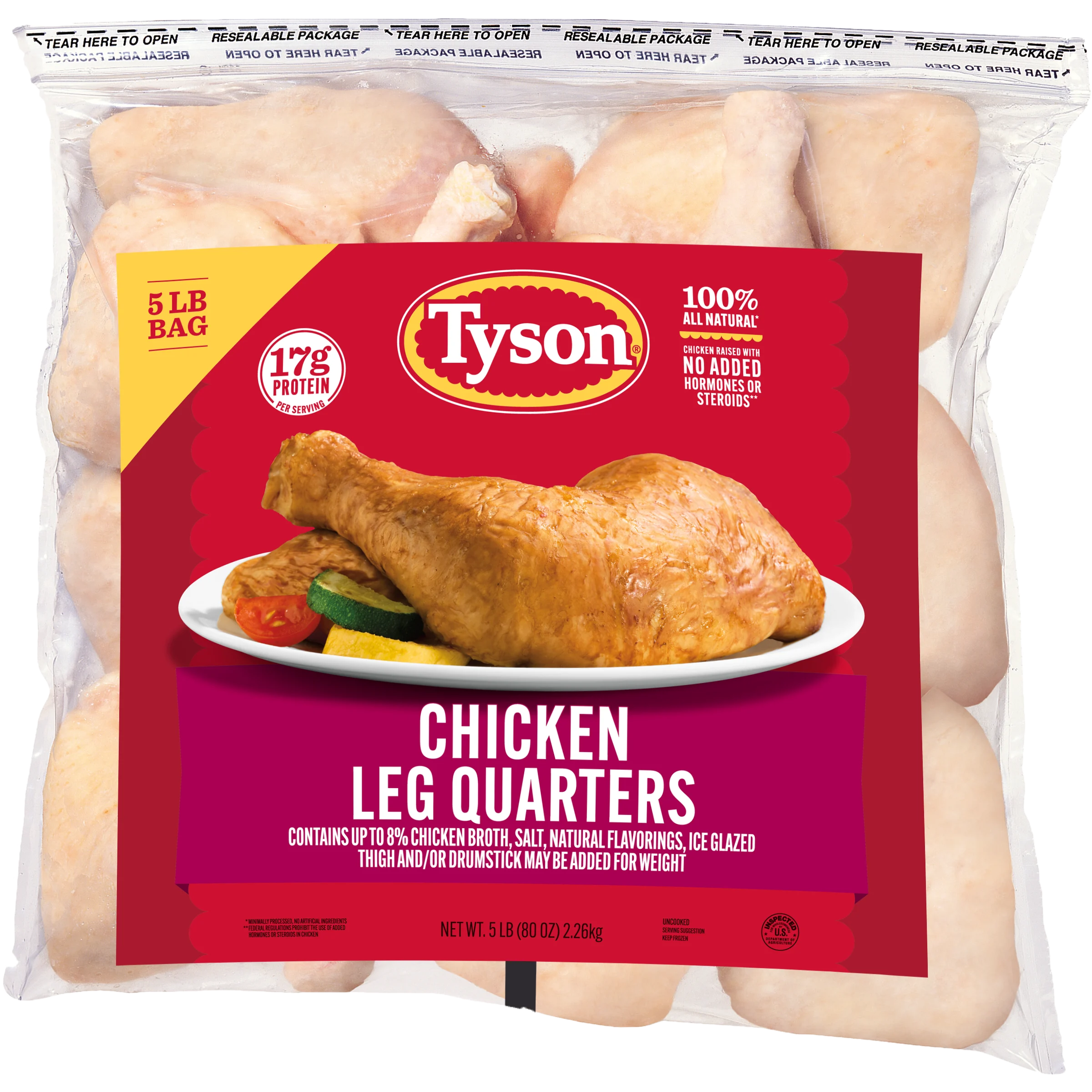 Tyson Chicken Leg Quarters, Frozen/Uncooked