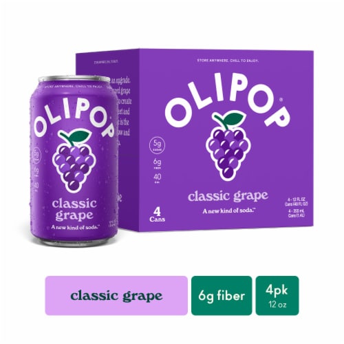 Olipop® Classic Grape Prebiotic Soda Cans, Shelf Stable
