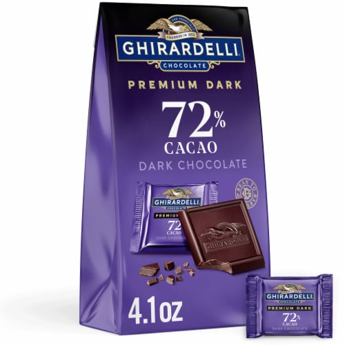 Ghirardelli PREMIUM DARK 72% Cacao Dark Chocolate SQUARES Candy Bag