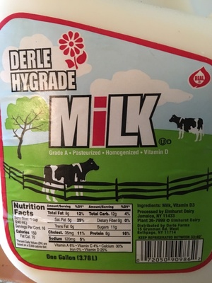 Derle Hygrade Whole Milk 128 oz