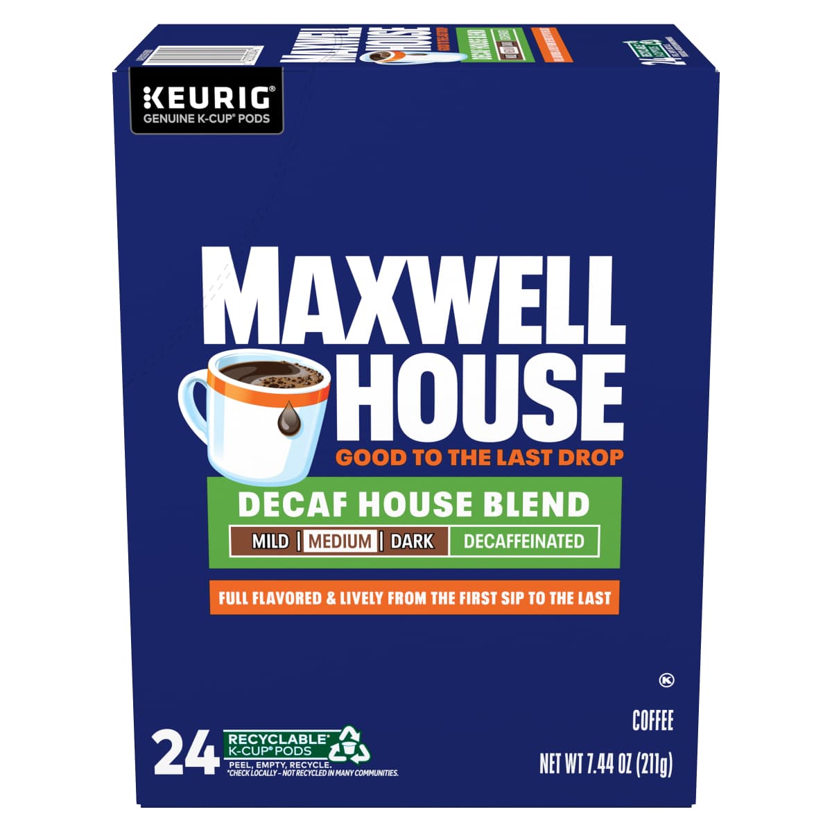 Decaf House Blend Medium Roast K-Cup Coffee Pods