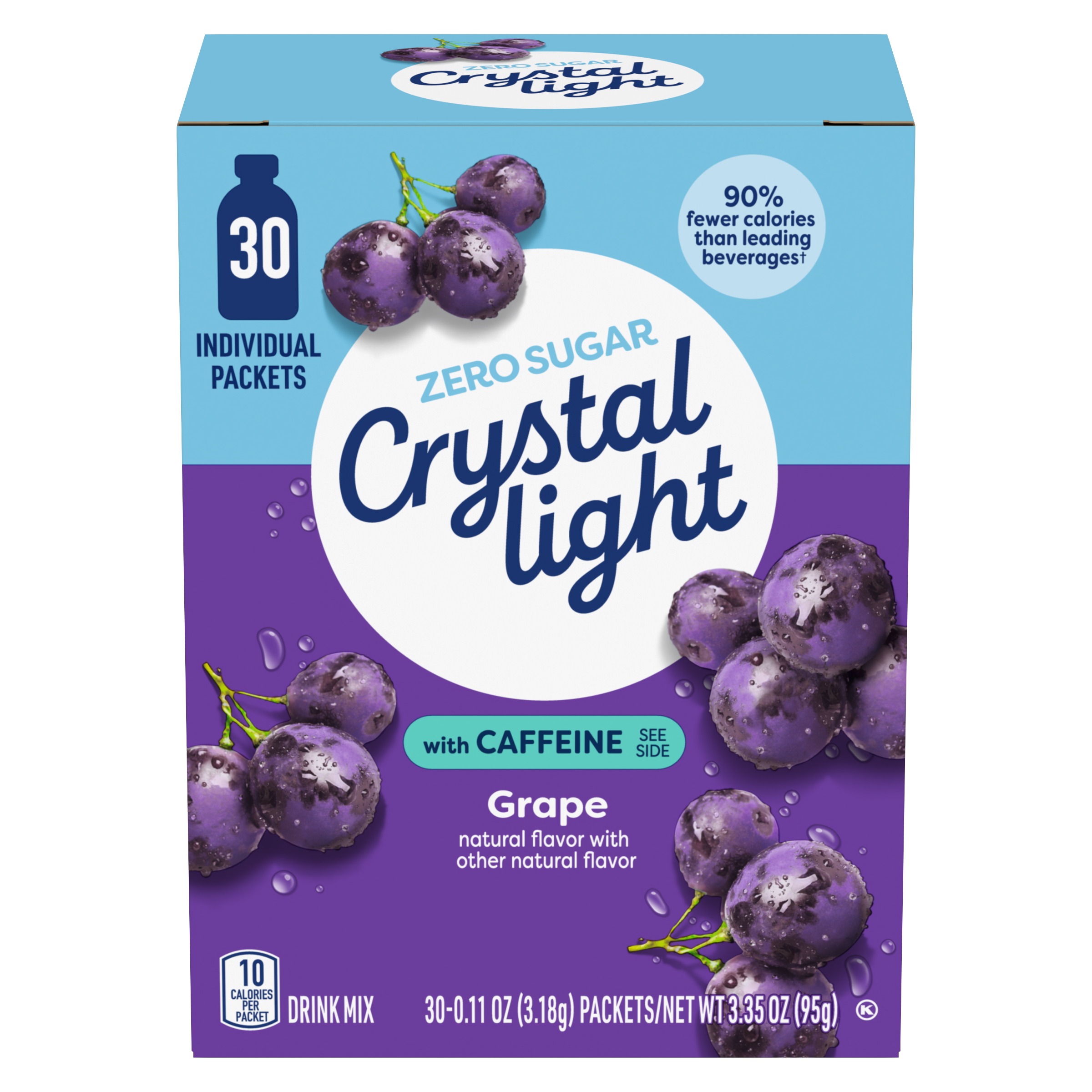 Grape Naturally Flavored Powdered Drink Mix with Caffeine