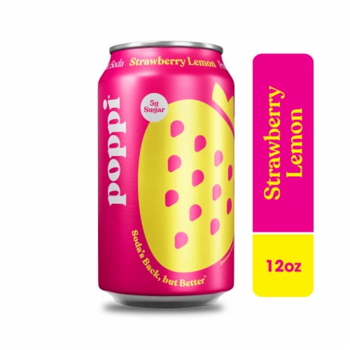 Poppi Strawberry Lemon Prebiotic Soda Can
