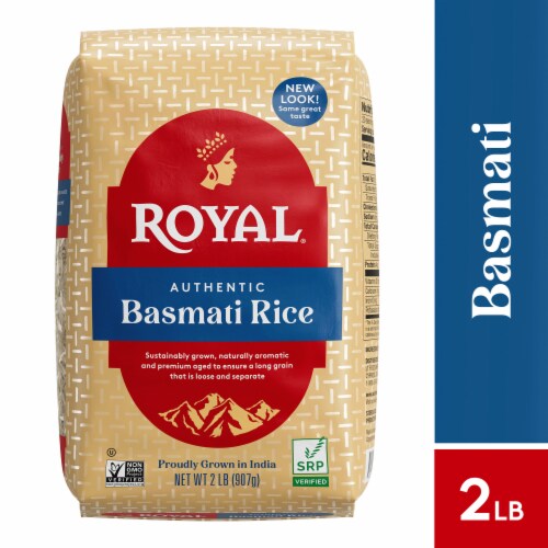 Authentic Royal Naturally Aged Indian White Basmati Rice, Long-Grain, Gluten-free - 2 lbs