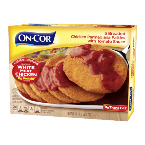 On-Cor® 6 Breaded Chicken Parmagiana Patties with Tomato Sauce Frozen Packaged Meal
