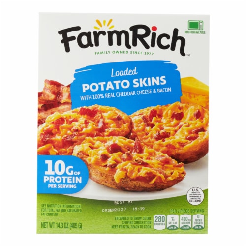 Farm Rich Hand Stuffed Cheddar Cheese and Bacon Loaded Potato Skins
