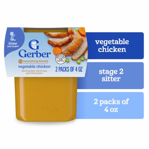 Gerber 2nd Foods Baby Foods Vegetable Chicken Dinner Tubs (2 Pack)