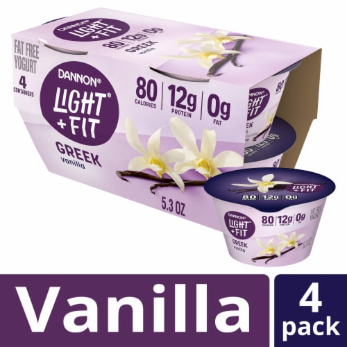 Dannon Light + Fit Vanilla Greek Fat Free Yogurt Cups