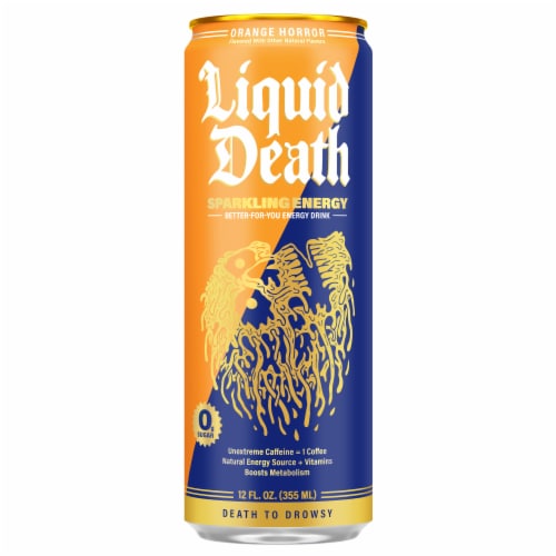Liquid Death Sparkling Energy - Orange Horror (Orange and Cream)
