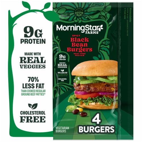 MorningStar Farms® Spicy Plant Based Black Bean Burgers