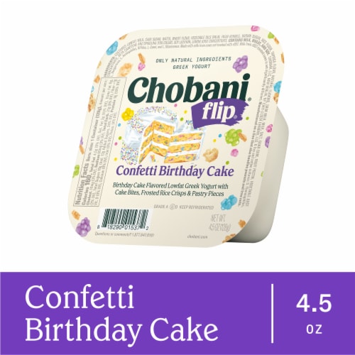 Chobani Flip Greek Confetti Birthday Cake Yogurt 4.5 oz