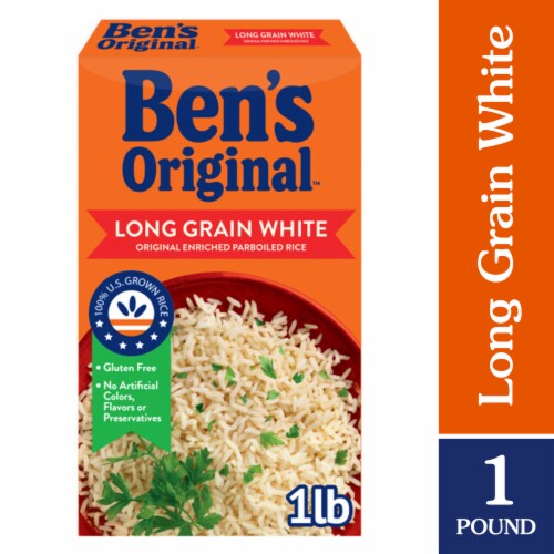 BEN'S ORIGINAL Converted Brand Enriched Long Grain White Rice, Parboiled Rice, 1 lb Box