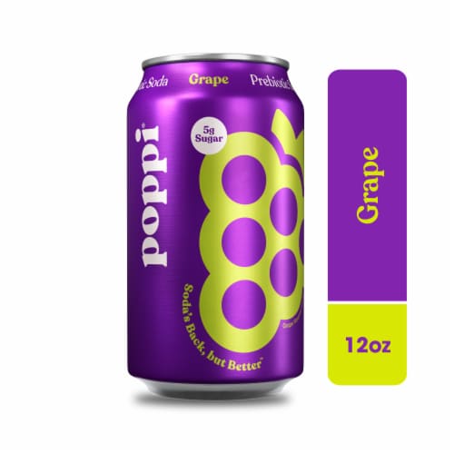 Poppi Grape Prebiotic Soda Can