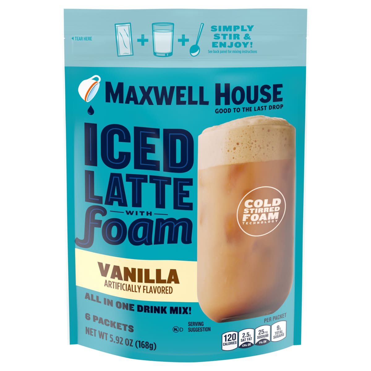 Vanilla Latte Single Serve Instant Coffee Beverage Mix