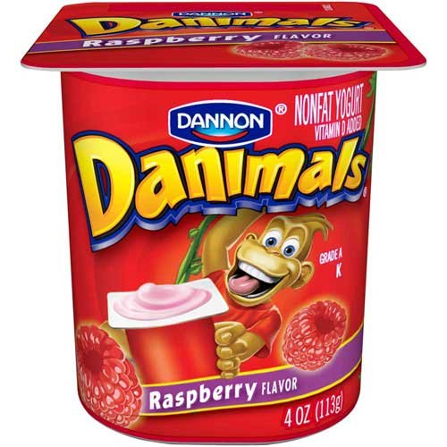 Dannon Danimals Nonfat Raspberry Yogurt 4oz/4pk